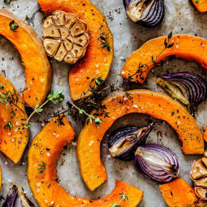 Roasted Pumpkin with miso,shallots, garlic and chilies