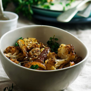 Roasted Cauliflower with Dates and Thyme